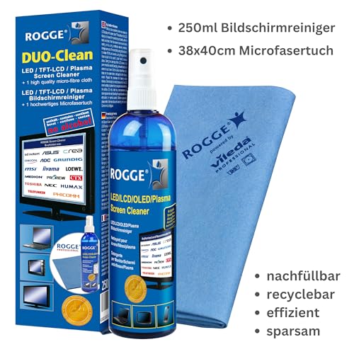 ROGGE – Bildschirmreiniger 250ml + Microfasertuch - 2