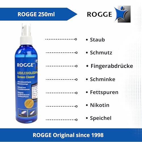 ROGGE – Bildschirmreiniger 250ml + Microfasertuch - 5