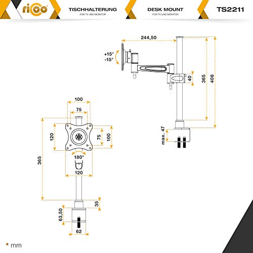 Ricoo TS2211 Tischhalterung - 6