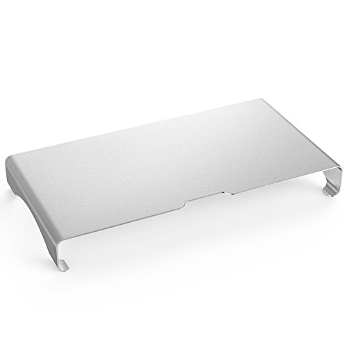 MoKo Monitor Ständer - Universal Aluminium Bildschirm Halter Halterung Stand mit Keyboard Storage für Monitor / Laptop / iMac / MacBook / PC Display, Silber