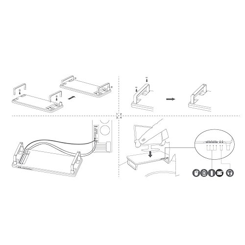 Satechi F1 Smart Monitorständer mit vier USB-Anschlüssen und Kopfhörer / Mikrofon Verlängerungsanschlüssen (Schwarz) - 6