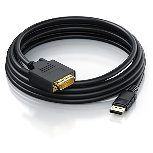 CSL – 2m (Meter) HQ Premium DisplayPort (DP) auf DVI Kabel | Zertifiziert / HDCP und EDID | Full HD Ausflösung | 24K vergoldete Kontakte / 3 fach Schirmung | Grafikkarten / Apple und PC / Beamer / Monitor - 5