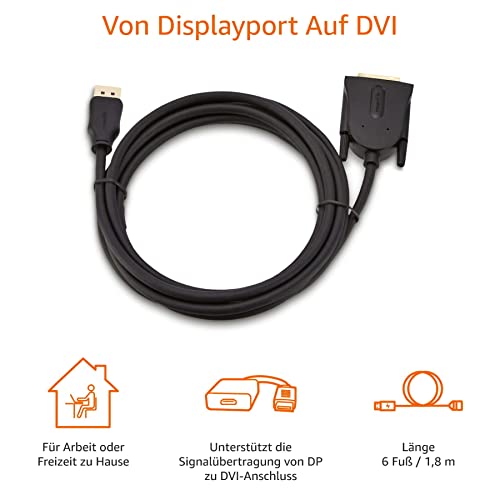 AmazonBasics Verbindungskabel, DisplayPort auf DVI, Full-HD, 1,8 m - 4