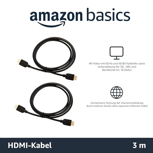 AmazonBasics Hochgeschwindigkeits-HDMI-Kabel 2.0, Ethernet, 3D, 4K-Videowiedergabe und ARC, 3 m - 2