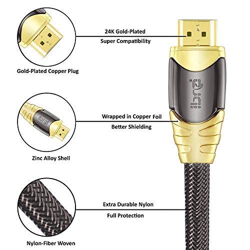 IBRA® LUXURY GOLD 2m HDMI Kabel HDMI 2.0 / 1.4a (Neuster Standard) Ultra HD 4K 3D PS4 Full HD 1080p 2160p ARC Highspeed mit Ethernet - 9