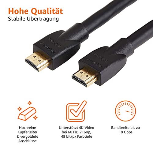 AmazonBasics Hochgeschwindigkeits-HDMI-Kabel 2.0, Ethernet, 3D, 4K-Videowiedergabe und ARC, 4,5 m - 3
