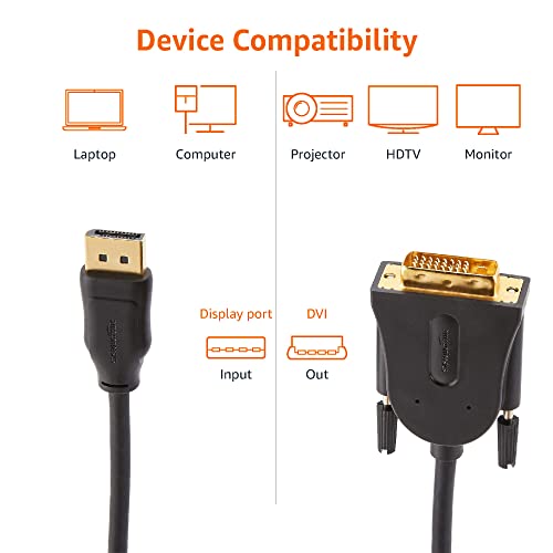 AmazonBasics Verbindungskabel, DisplayPort auf DVI, Full-HD, 3 m - 4