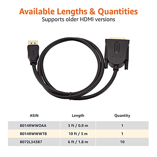 AmazonBasics Verbindungskabel, DisplayPort auf DVI, Full-HD, 3 m - 5