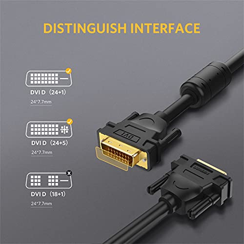 Ugreen DVI auf VGA Kabel Adapterkabel DVI-I 24+5 Stecker auf 15 polig HD-Stecker Vergoldete Konverter Hochreine Kupferleiter, Unterstützung 1080P für Gaming , DVD , Laptop, HDTV und Beamer mit 1-jähriger Basics Garantie 1.5m/6ft - 2