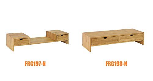 SoBuy® FRG198-N Monitor Bildschirm Ständer Monitorerhöhung Bildschirmerhöher Monitorständer Tischaufsatz aus Bambus mit 2 Schubladen -
